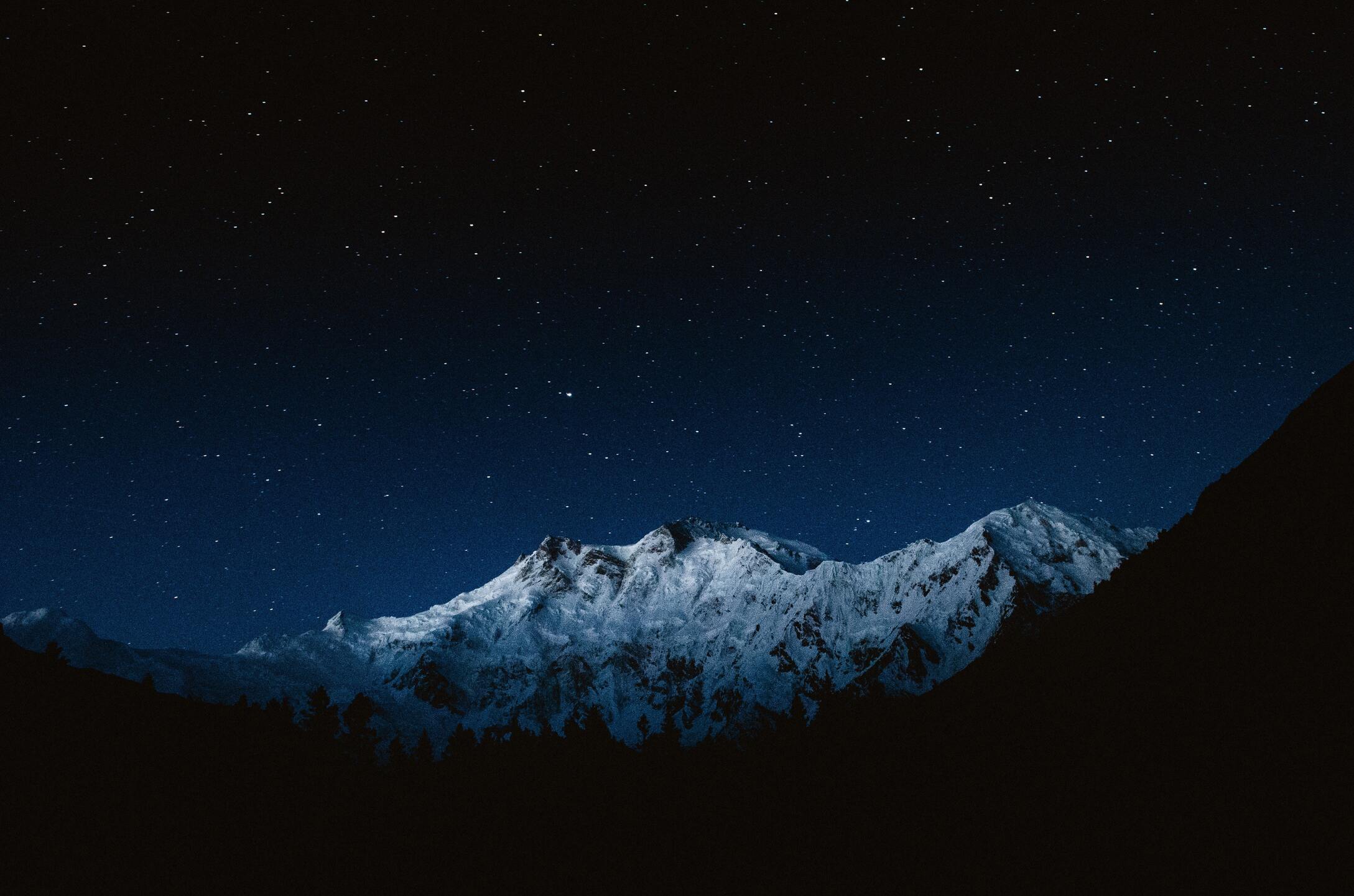 Blue night mountains